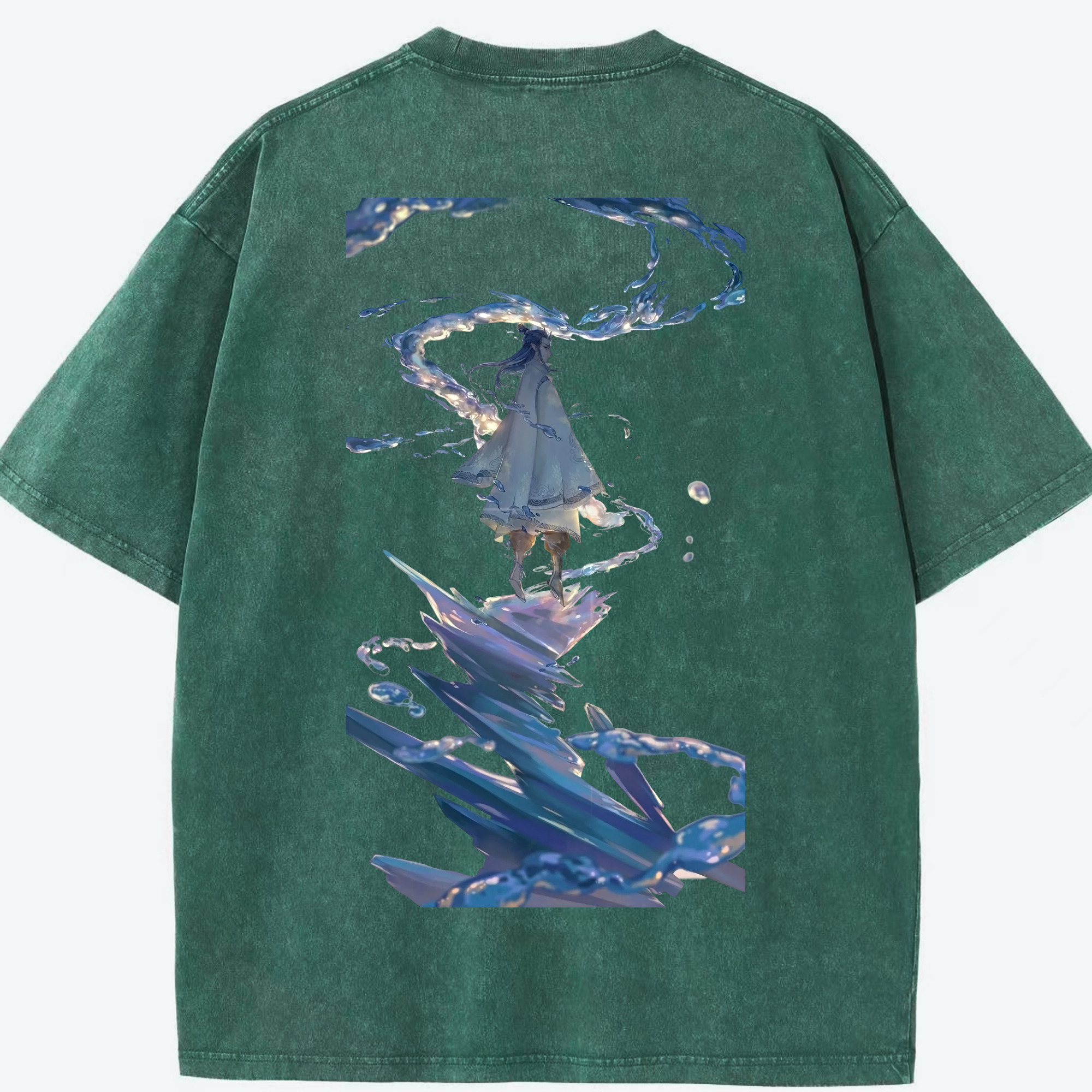 （画像用） Ne Zha 2 ナタ 魔童の大暴れ 綿100% ヴィンテージ風 半袖Tシャツ（背面プリント）
